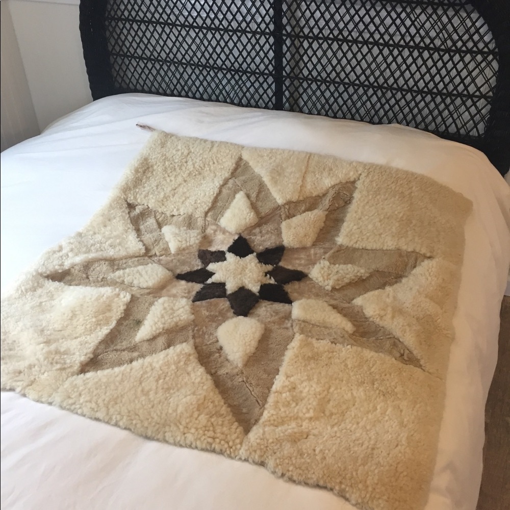 Boho sheepskin tapestry